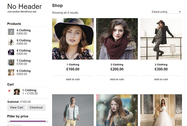 No Header Free Wordpress Shopping Theme 