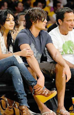 Vanessa Hudgens and Zac Efron The Lakers Game Pictures