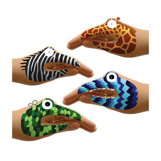 Animal hand tattoos