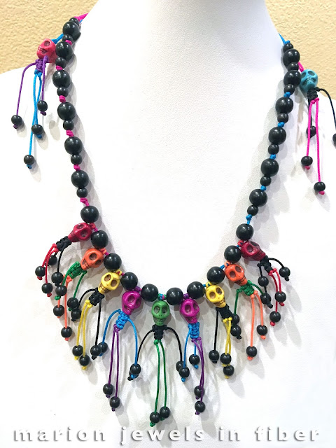 Dancing Skeleton Calavera Skull Bead Necklace