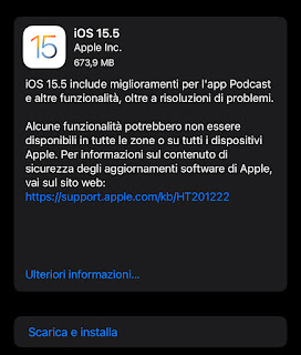 Apple rilascia iOS 15.5 e iPadOS 15.5