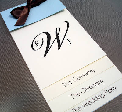 Wedding information can be written on the front and back of the program