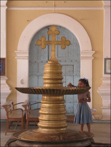 Holy Oil Lamp in front of the Church