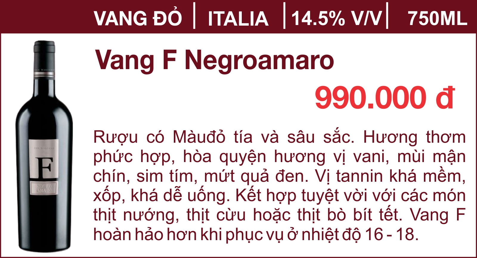 Vang F Negroamaro