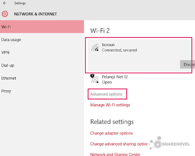 Connection Advanced Options - Cara Menonaktifkan Windows Auto Update di Windows 10 - by sharehovel