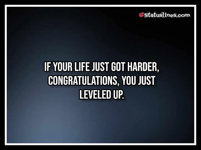 IF YOUR LIFE JUST GOT HARDER, CONGRATULATIONS, YOU JUST LEVELED UP.