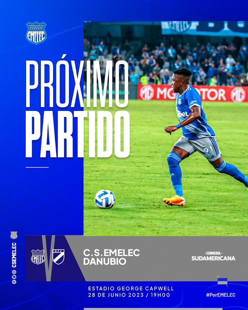 Emelec - Danubio, a partir de las 19h00 por Copa Sudamericana en el Capwell.