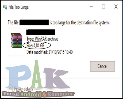  Oke kali ini aku akan memperlihatkan tutorial sesuai judul diatas Mengatasi File Too Large ketika Copy File ke Flashdisk (Solved)
