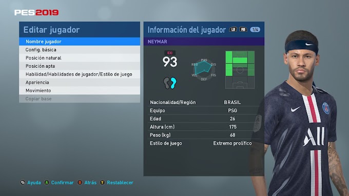 Neymar Jr. | New Look 2019 | PES2019 | PC