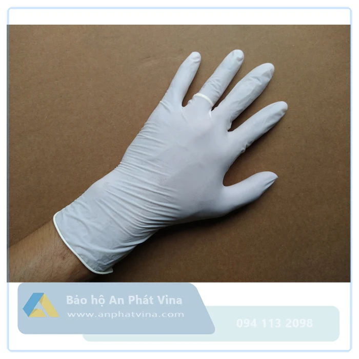 Găng tay cao su nitrile, dạng mỏng, không bột