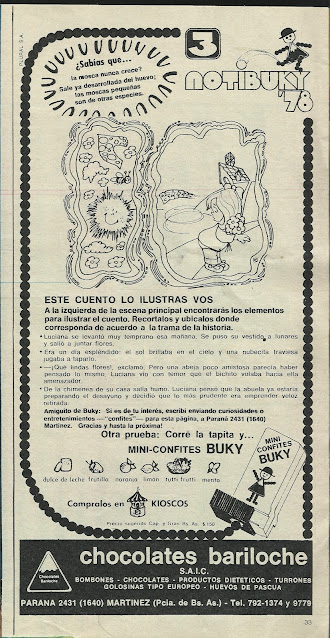 Miniconfites Buky, Confites Buky, Billiken, Revista Billiken, Publicidades, 1980