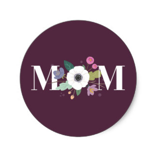 Gift Wrapping Ideas with Stickers - Floral Mom Mother's Day Sticker Plum