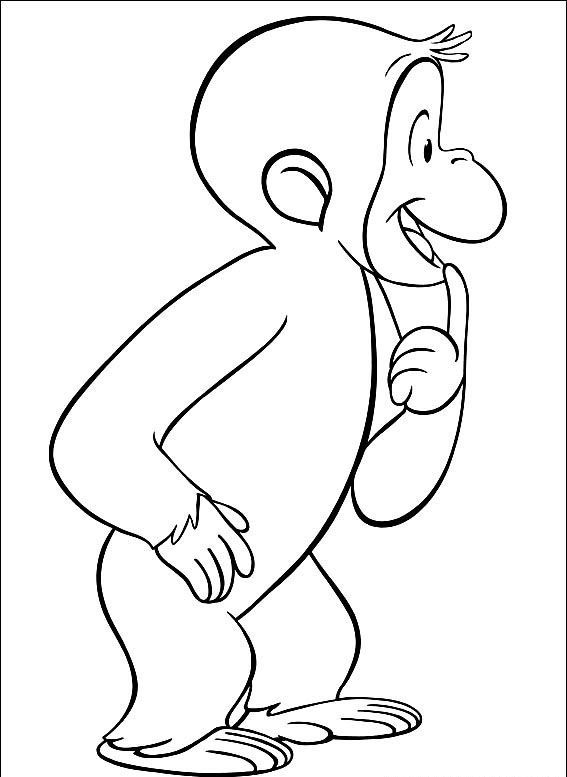 Free Kids Coloring: Curious George - I have an idea