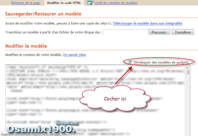 Cocher developper des modèles de gadgets de votre blog