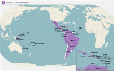 Zika Virus Areas Map