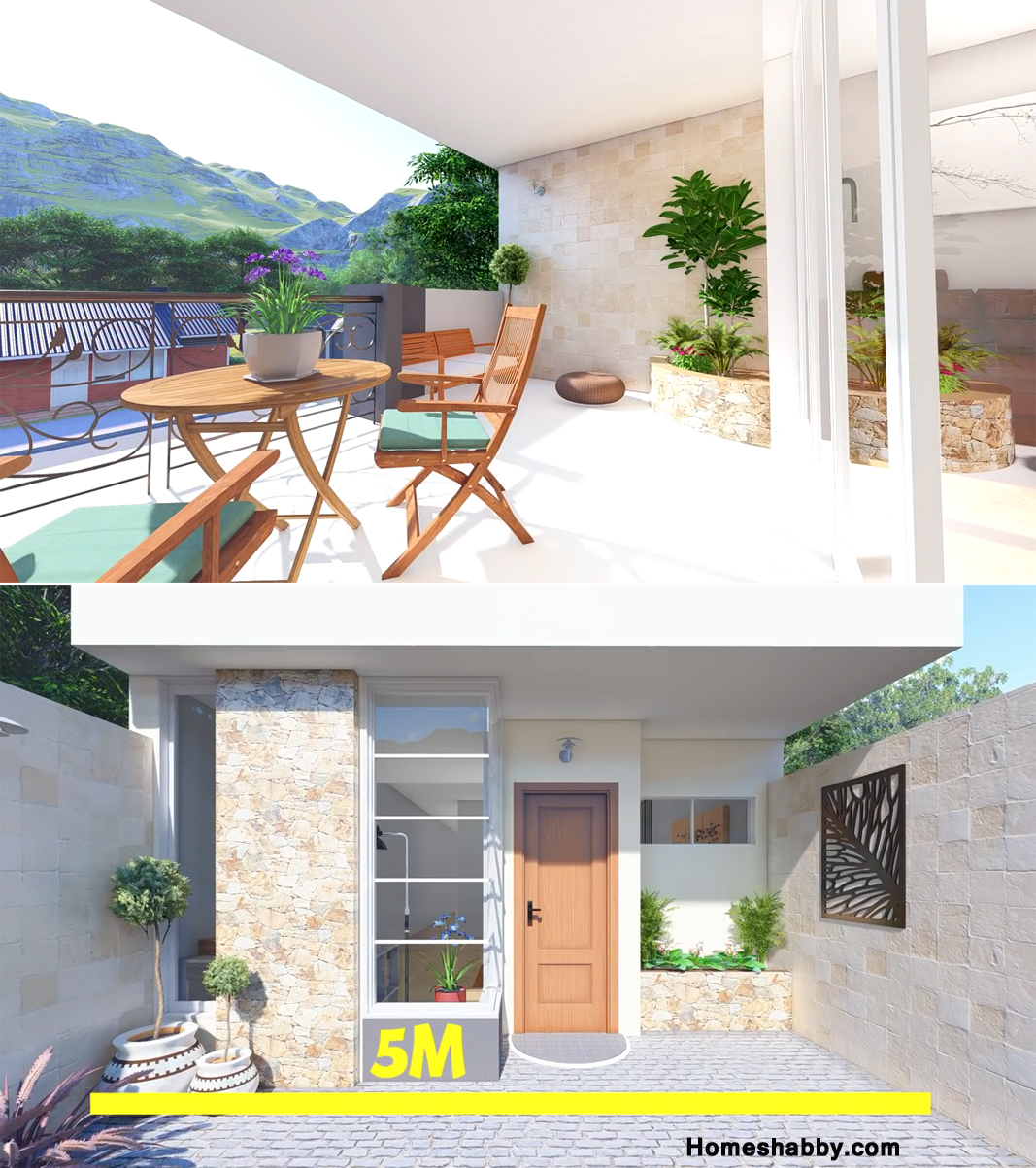 Desain Dan Denah Rumah Mungil 2 Lantai Ukuran 5 X 25 M Dengan Konsep Simple Tapi Mempesona Dan Hemat Biaya Homeshabbycom Design Home Plans