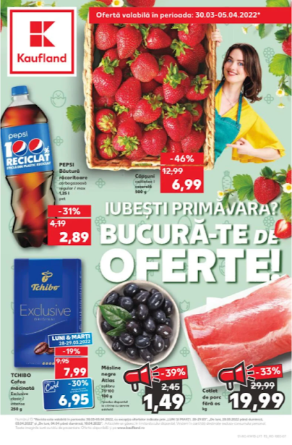 Kaufland Promotii + Catalog - Brosura 30.03 - 05.04 2022 → Pana la -50% Oferte Kaufland Card | Ofertele STARTUL SAPTAMANII 28.03