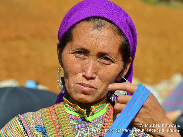 close up, portrait, street portrait, headshot, Vietnam, hill tribe, Hmong, Hmong woman, traditional Hmong costume