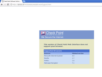 Checkpoint SPLAT WebUI Error with browsers