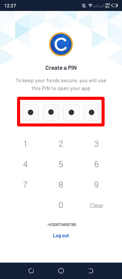 create 4 digit pin coinsph