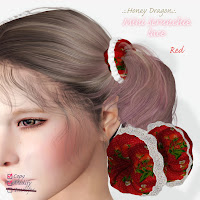 .:.Honey Dragon.:. Mini scrunchie lace red