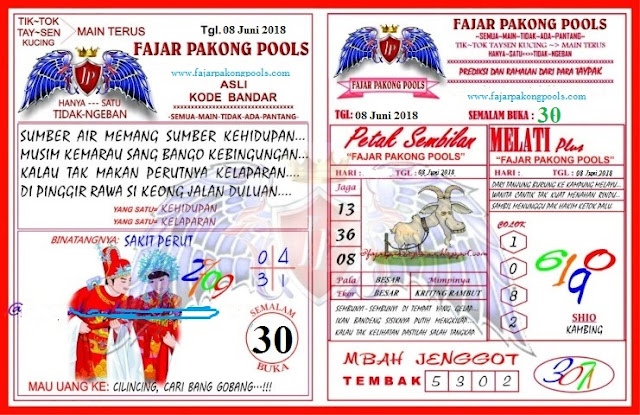 Kode Syair Fajar Pakong 09 Juni 2018