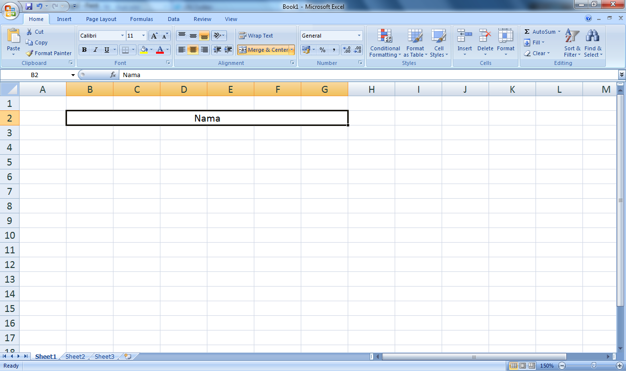 Menggabuungkan Sel pada Microsoft Excel