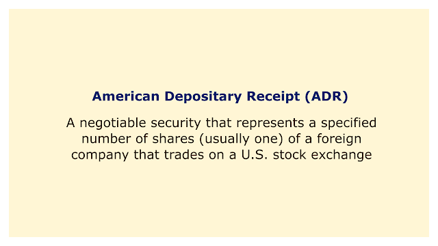 A negotiable security that represents a specified number of shares (usually one) of a foreign company that trades on a U.S. stock exchange.