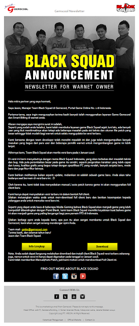 Gemscool Launching BlackSquad Versi Super Update dan Kirimkan Surat Buat Owner Warnet