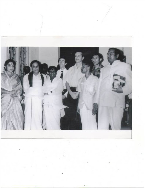 MGR, Actress Bhanumathi, 'Mellisai Mannar' M.S. Viswanathan & 'Kaviarasar' Kannadasan