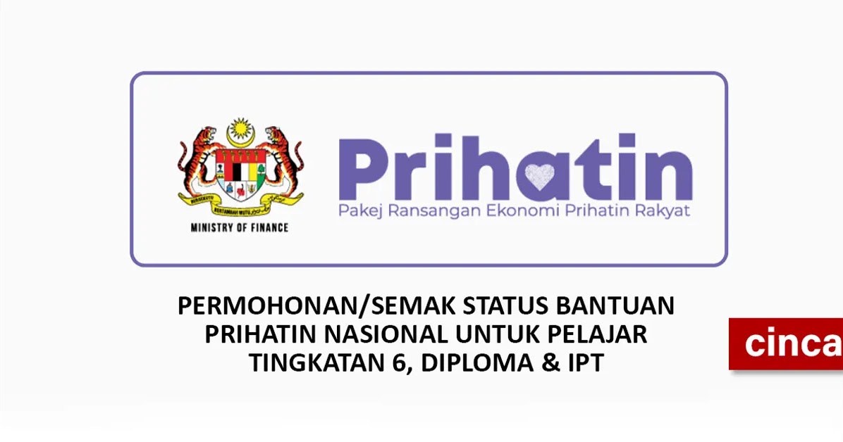 Cara mohon/semak status Bantuan Prihatin Nasional untuk 