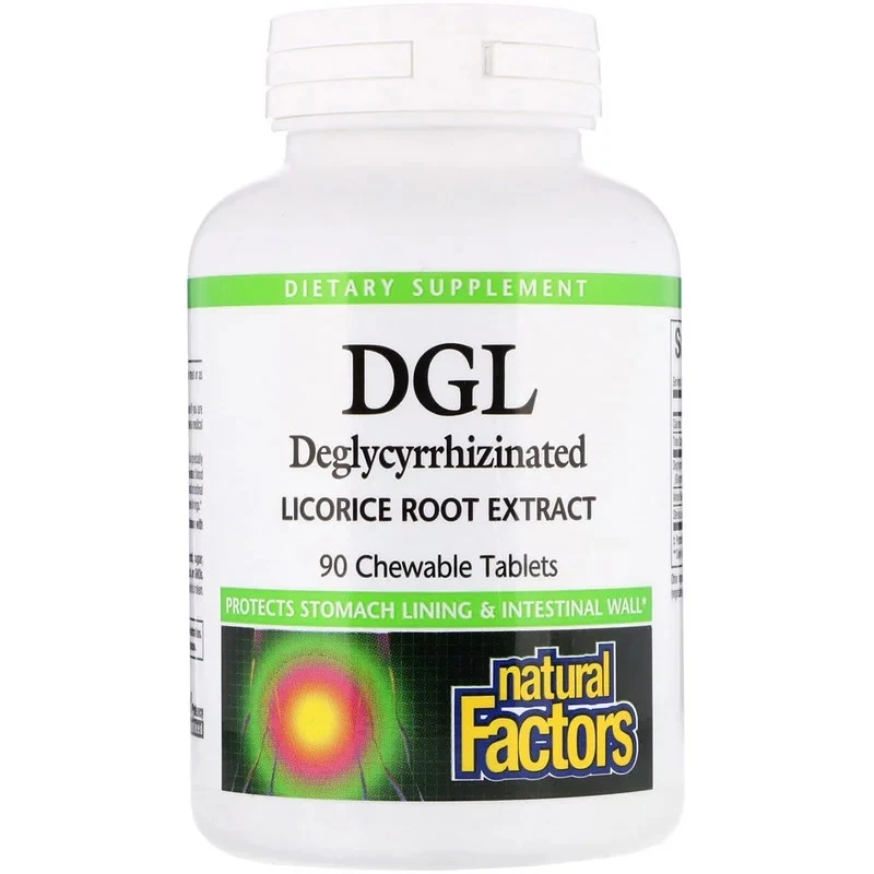 Natural Factors, DGL, глицирризинат экстракта из корня солодки, 90 жевательных таблеток