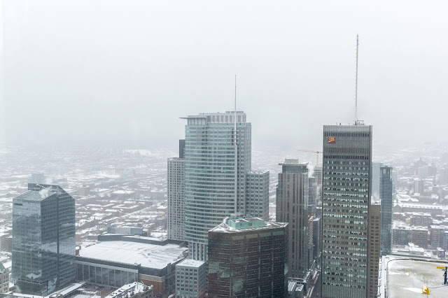 city view from Observatorie 360º in Montréal, Canada