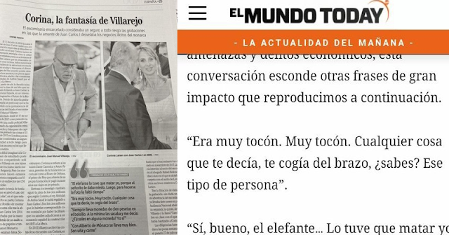 Faro de Vigo reproduce unas frases de Corinna sobre Juan Carlos I que se inventó El Mundo Today