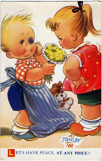 Vintage postcard, "Let's Have Peace at Any Price"