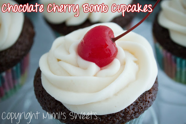 Chocolate Cherry Bomb Cupcakes