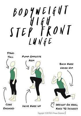 High Step Front Lunge Exercise Variation