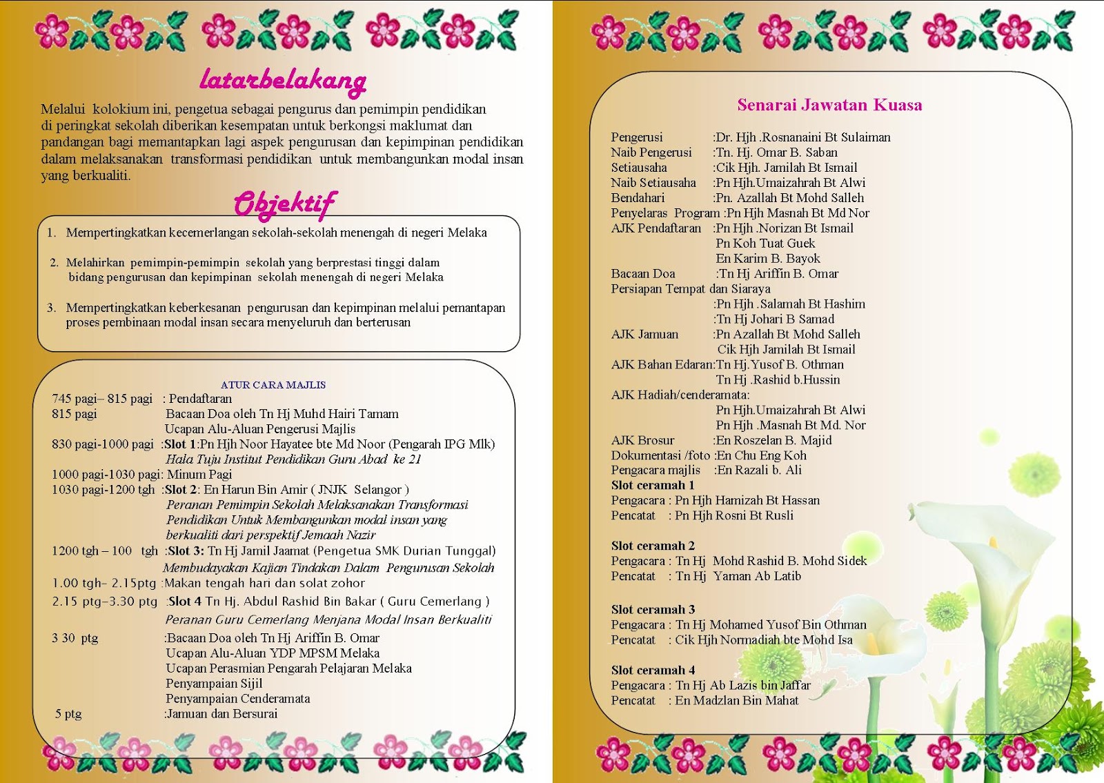 Contoh Layout Buku Program - Contoh U