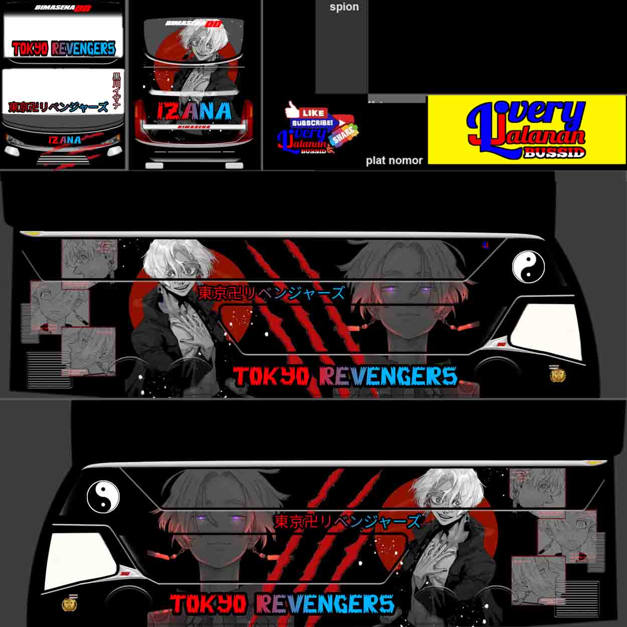 livery bussid tokyo revengers jernih