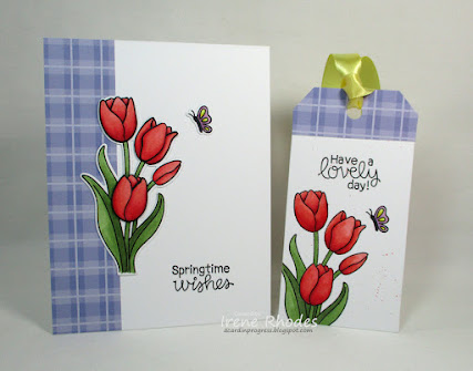 Springtime wishes by Dandi features Tulips by Newton's Nook Designs; #inkypaws, #newtonsnoook, #springcards, #cardmaking