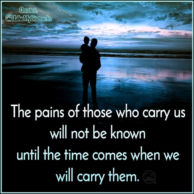 The pains of those who carry | Life Quote