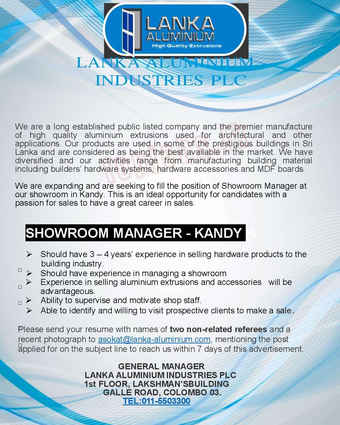 Showroom Manager - Kandy