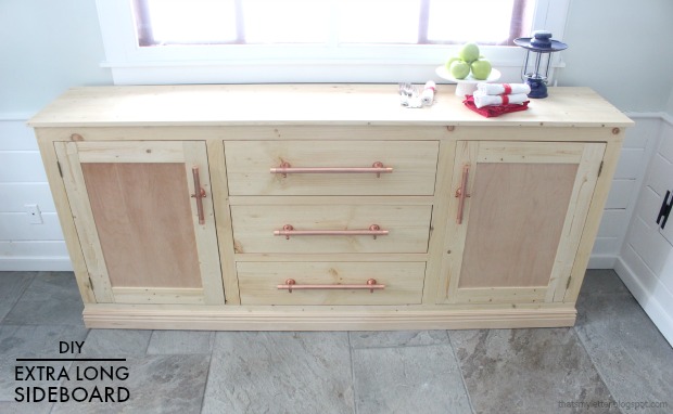 diy extra long sideboard with drawers free plans