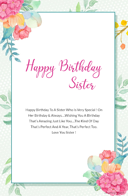 Happy Birthday Sister - Facebook , WhatsApp , Instagram Stories