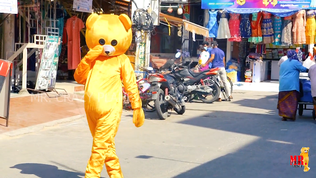 Dancing Funny Teddy Bear On public || public Funny Teddy Bear in Dancing || Funny Chirala ||#MRCP