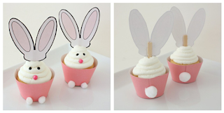 semplicemente perfetto easter party pasqua conigli cup cake topper diy 
