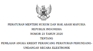 Juknis Penilaian Angka Kredit Jabatan Perancang Peraturan Perundang-Undangan Secara Elektronik