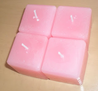 Velas Quadradas Cor de Rosa