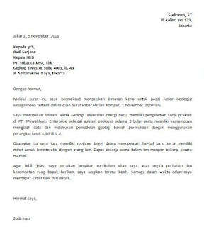 Contoh Surat Lamaran Di RS PPT Migas Cepu - Lamarkerjo