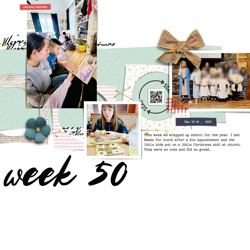 Week 50 {left}  Digital Scrapbook Page